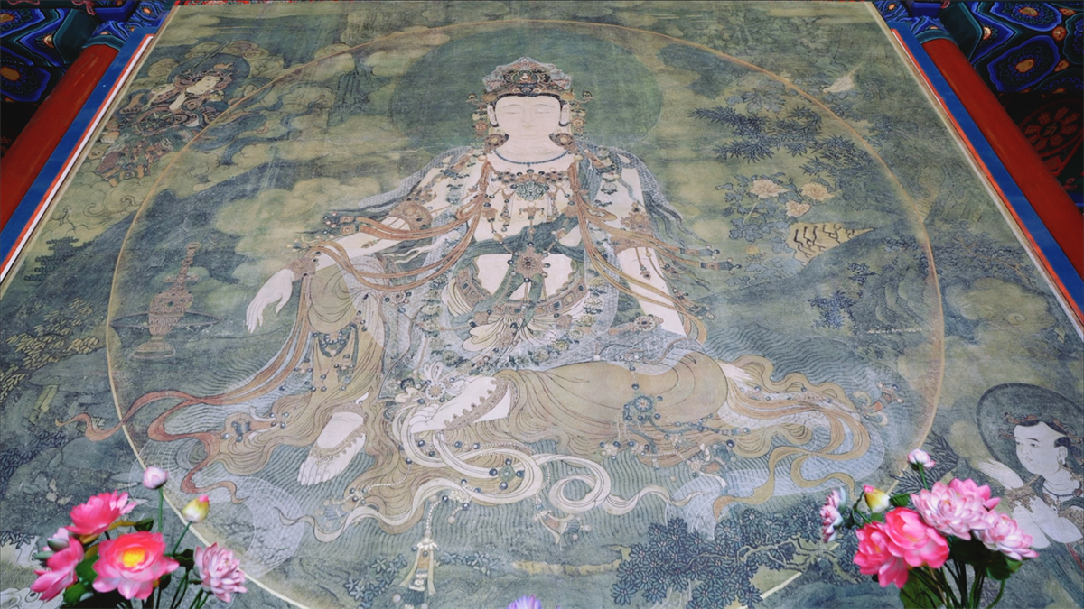 A replica Ming Dynasty fresco at Fahai Temple /CGTN