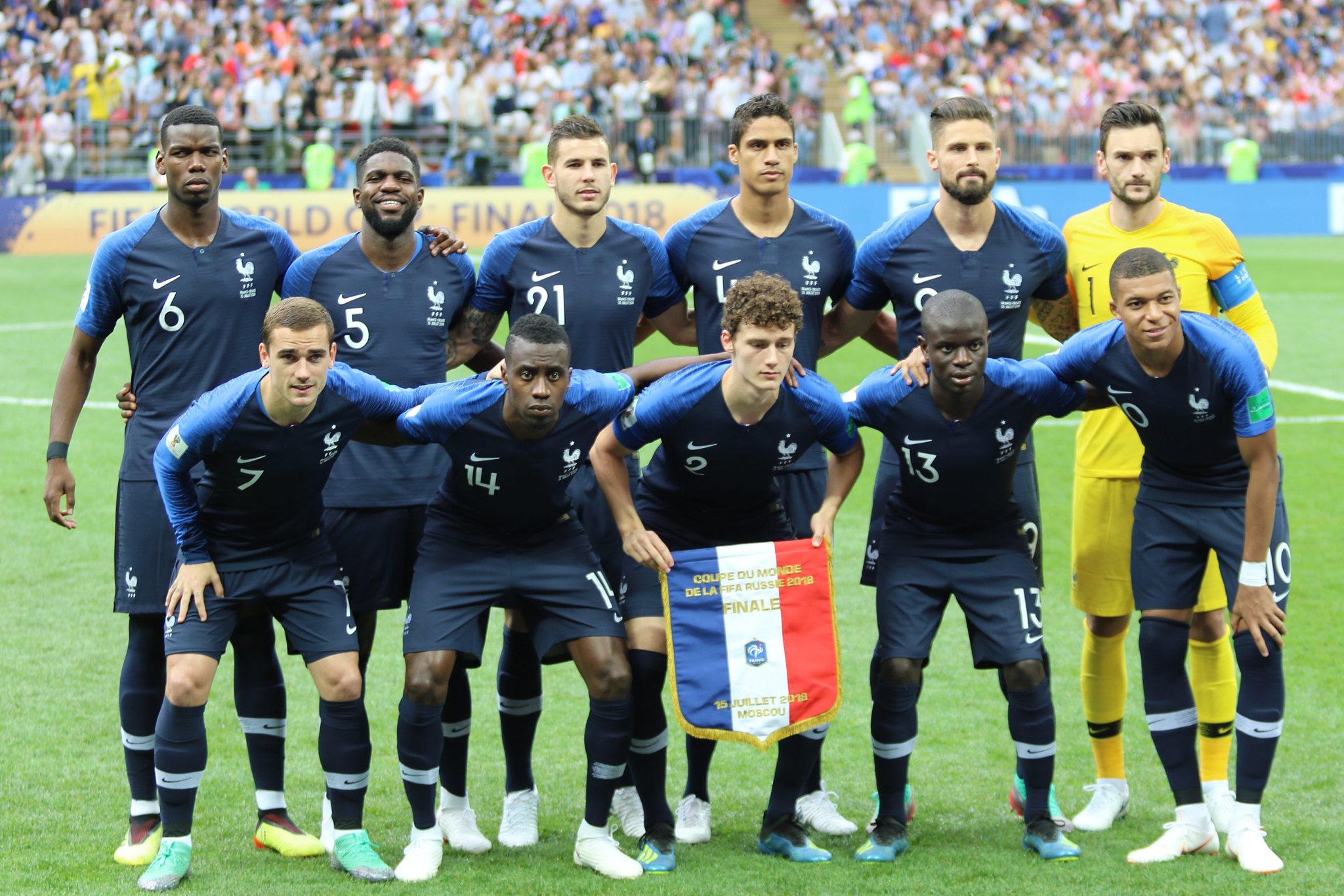 Lucas Hernandez (#21) was part of the French team that won the World Cup after a 4-2 win against Croatia at Luzhniki stadium in Moscow, Russia, July 15, 2018. /CFP