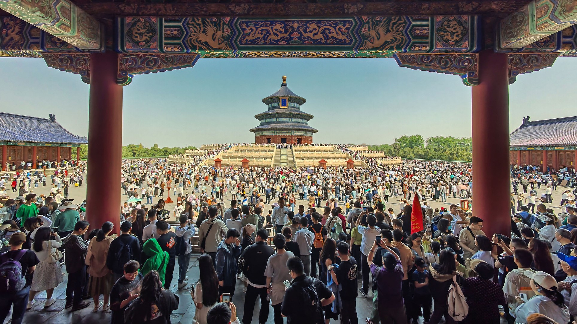 Tourists visit the Temple of Heaven in Beijing, capital of China, May 2, 2024. /CFP