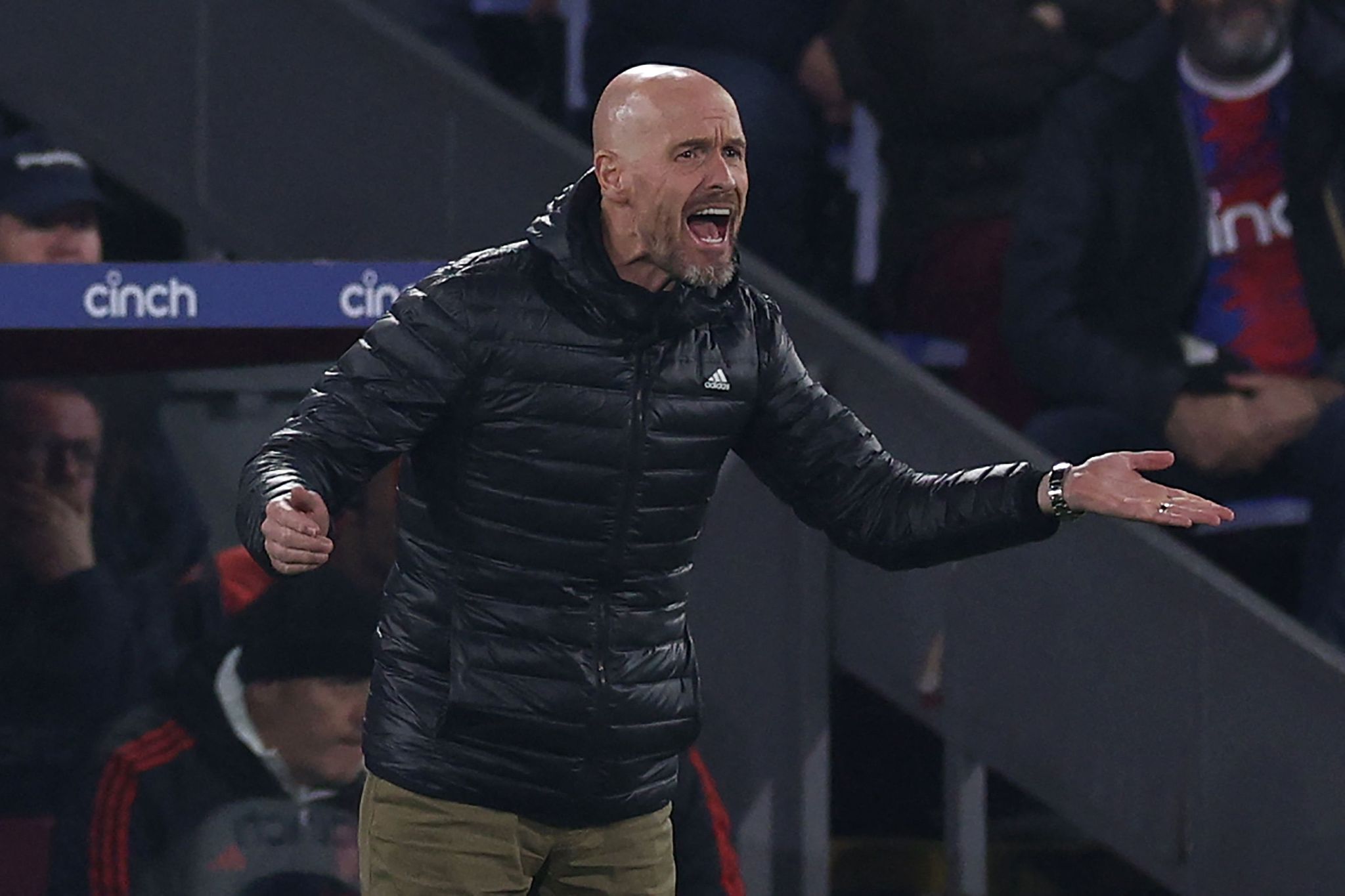 Manchester United manager Erik ten Hag during their loss to Crystal Palace at Selhurst Park stadium in London, England, May 6, 2024. /CFP