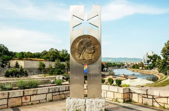 The Christogram Monument, a memorial to Constantine the Great, in Niš, Serbia /CMG