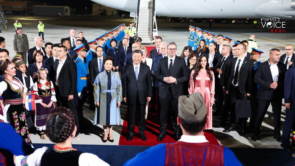 Chinese President Xi Jinping arrives in Belgrade for a state visit to Serbia at the invitation of Serbian President Aleksandar Vučić, May 7, 2024. /Xinhua