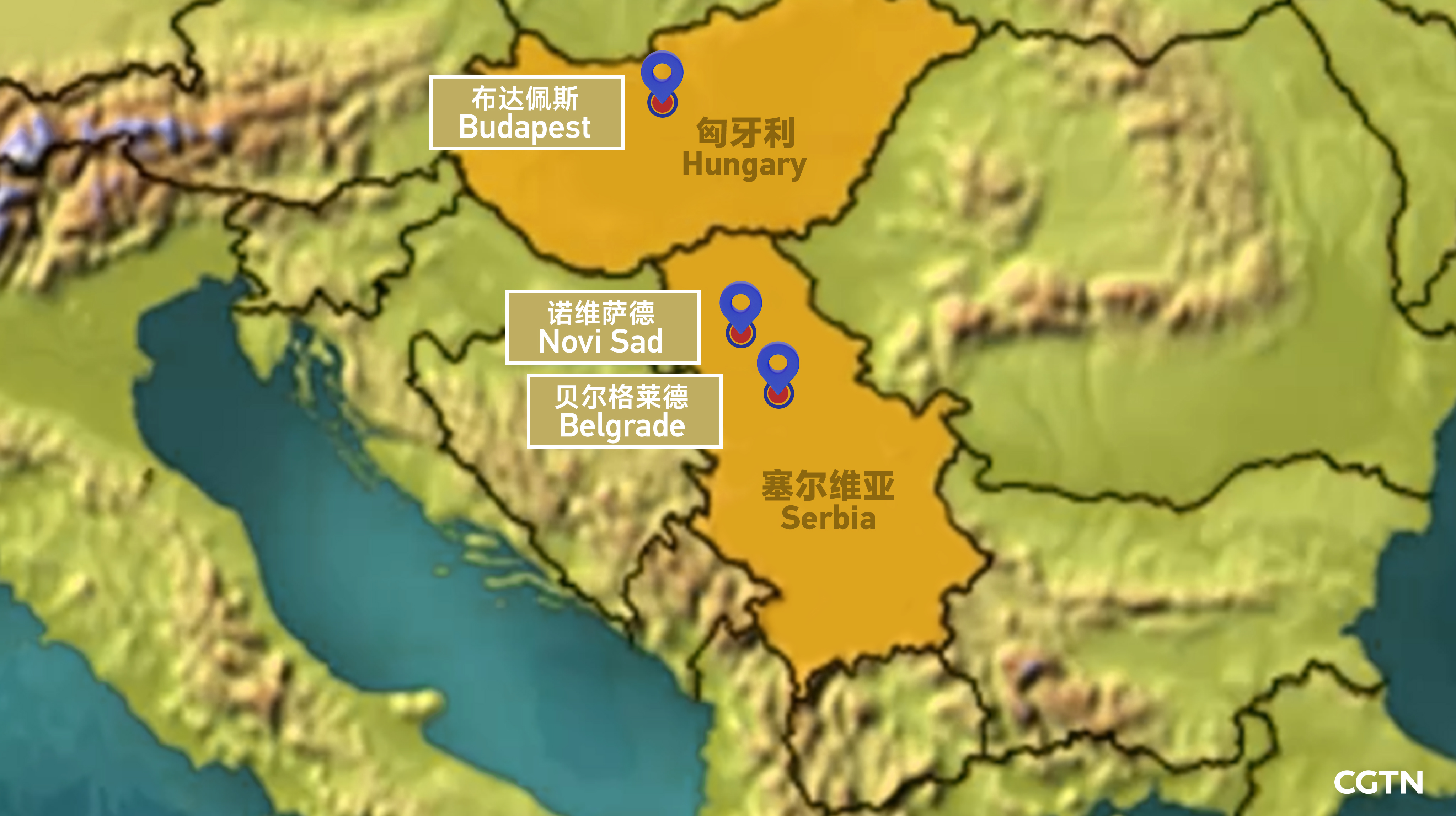 A map of the Hungary-Serbia Railway. /Yu Rong and Yin Yating