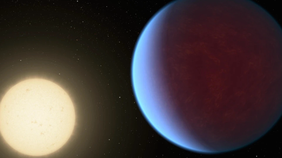 An illustration of the exoplanet 55 Cancri e along with the star it orbits. /NASA