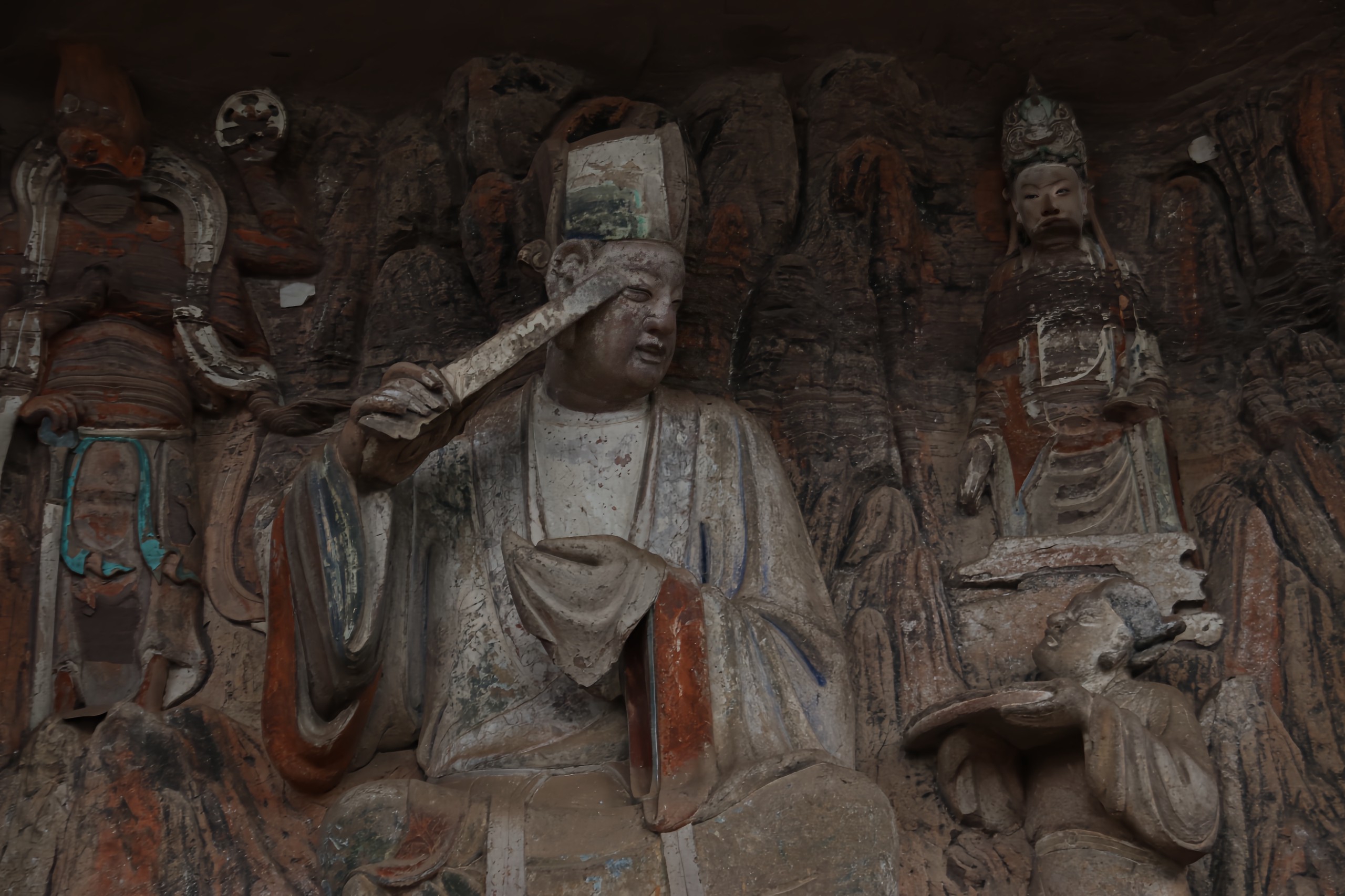 Buddhist statues are pictured at the Pilu Cave in Anyue County, Sichuan Province. /IC 