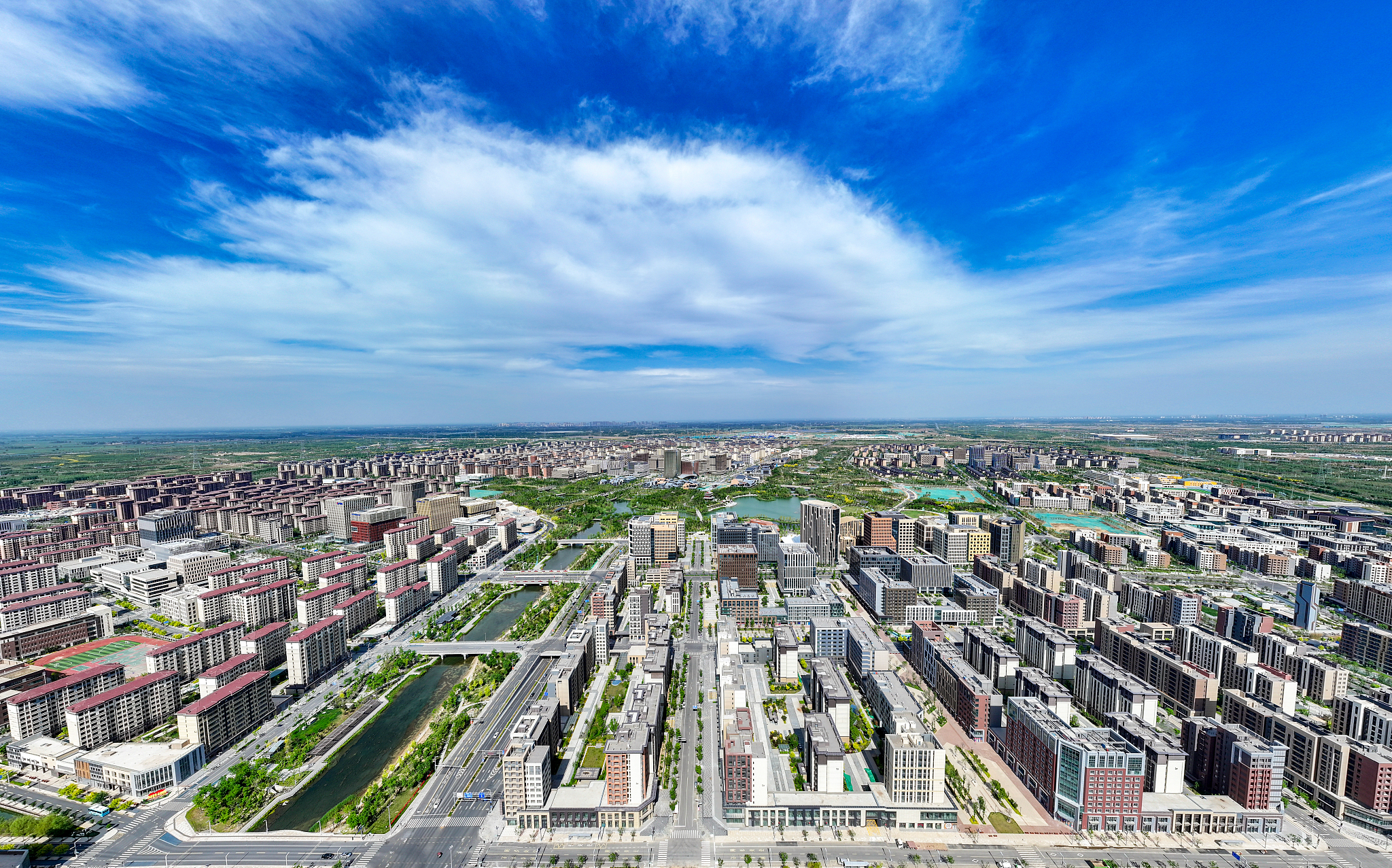 An aerial view of the Xiongan New Area, north China's Hebei Province, May 2, 2024. /CFP
