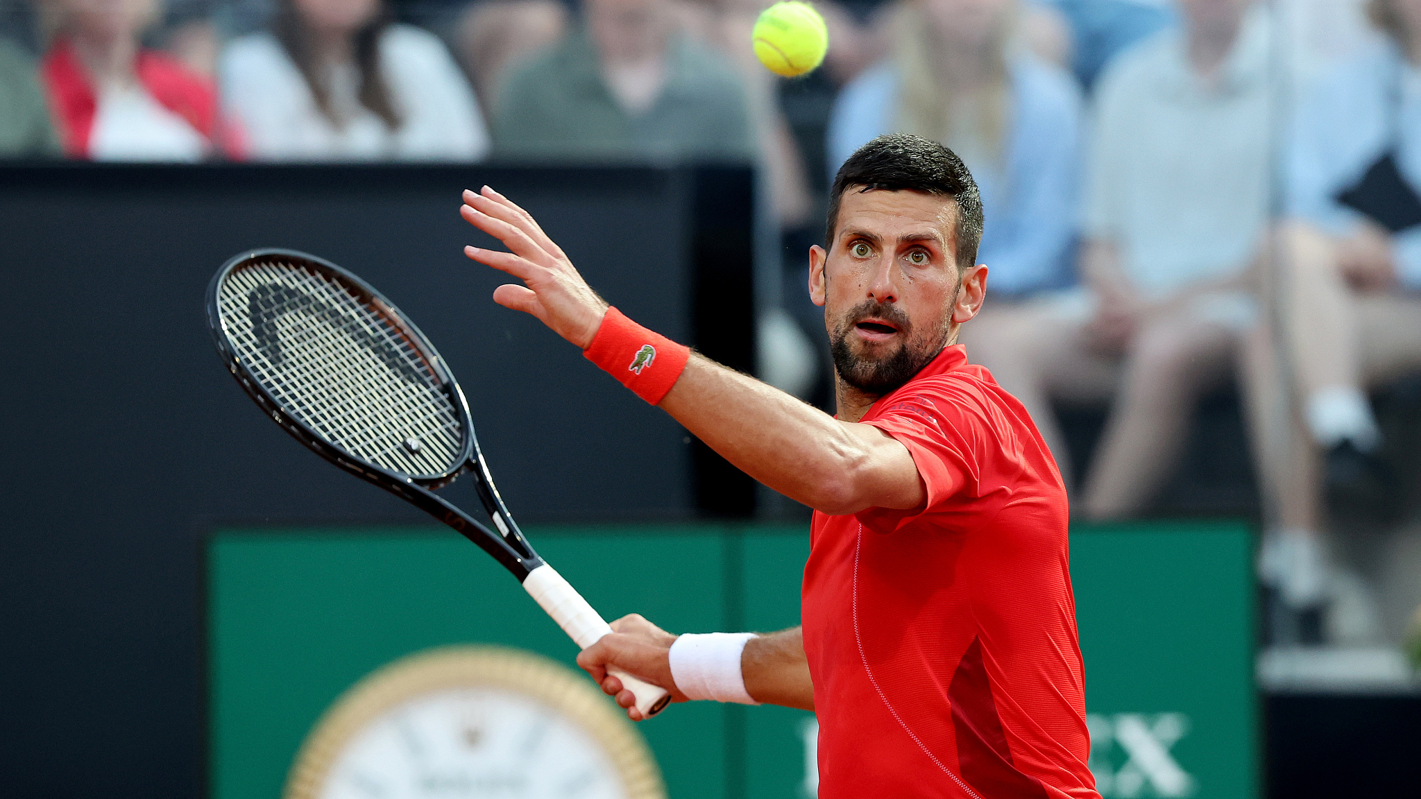 Novak Djokovic in action during the Italian Open 2nd round in Rome, Italy, May 10, 2024. /CFP