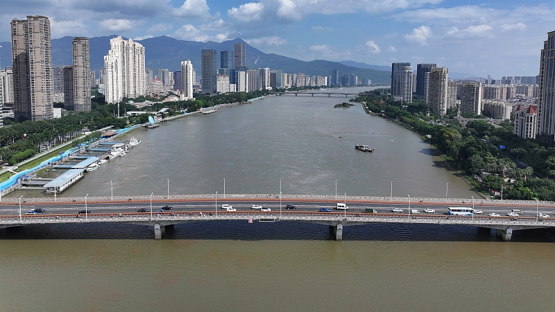 Live: View of Minjiang River in southeast China's Fujian Province