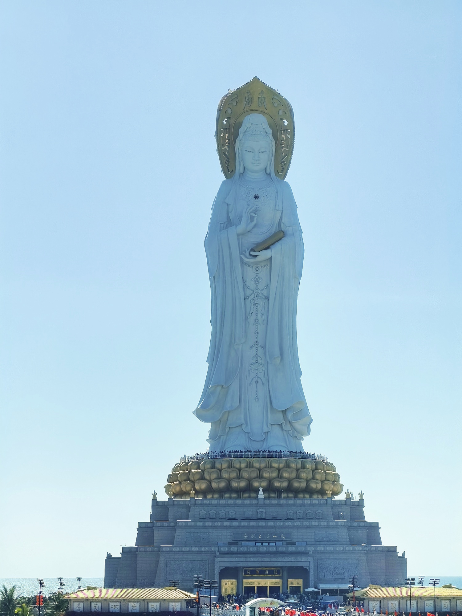 The 108-meter-tall Guanyin statue in Sanya, south China's Hainan Province is seen in this undated photo. /CGTN