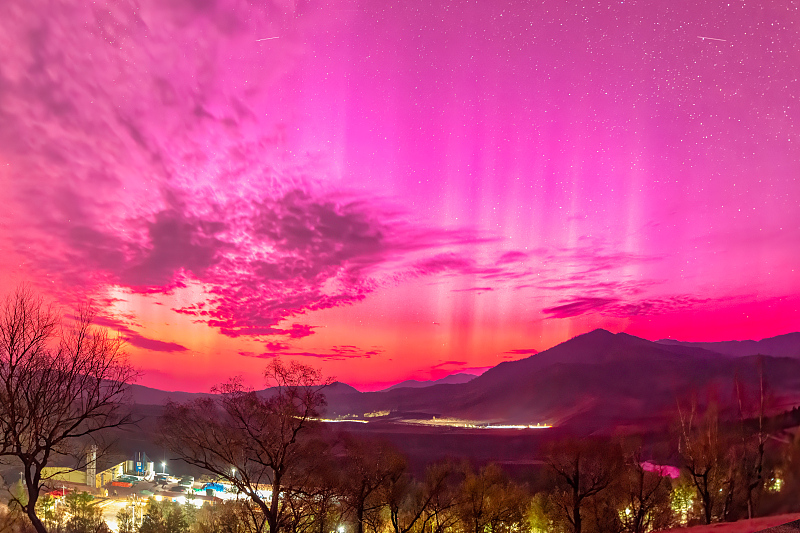 A stunning aurora is captured in Xilinhot City, Inner Mongolia Autonomous Region, China, May 11, 2024. /CFP