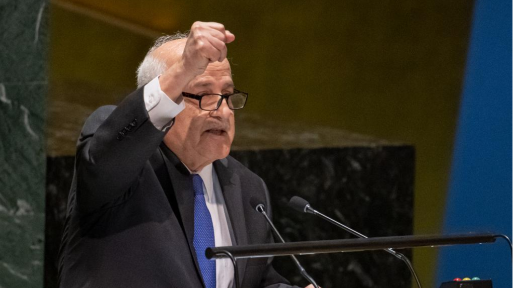 Riyad Mansour, the permanent observer of Palestine to the United Nations, addresses the 10th Emergency Special Session of the General Assembly at the UN headquarters in New York, May 10, 2024. /Xinhua
