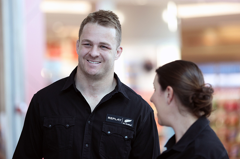 Captain Sam Cane (L) at Auckland International Airport as the All Blacks depart for the Rugby World Cup, in Auckland, New Zealand, August 18, 2023. /CFP