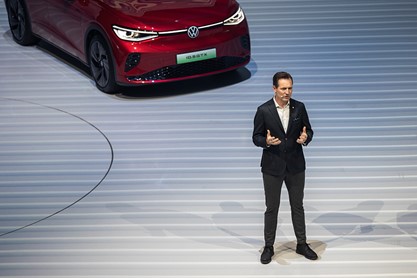 Volkswagen CEO Thomas Schafer speaks at an event in Shanghai, east China, April 17, 2023. /CFP