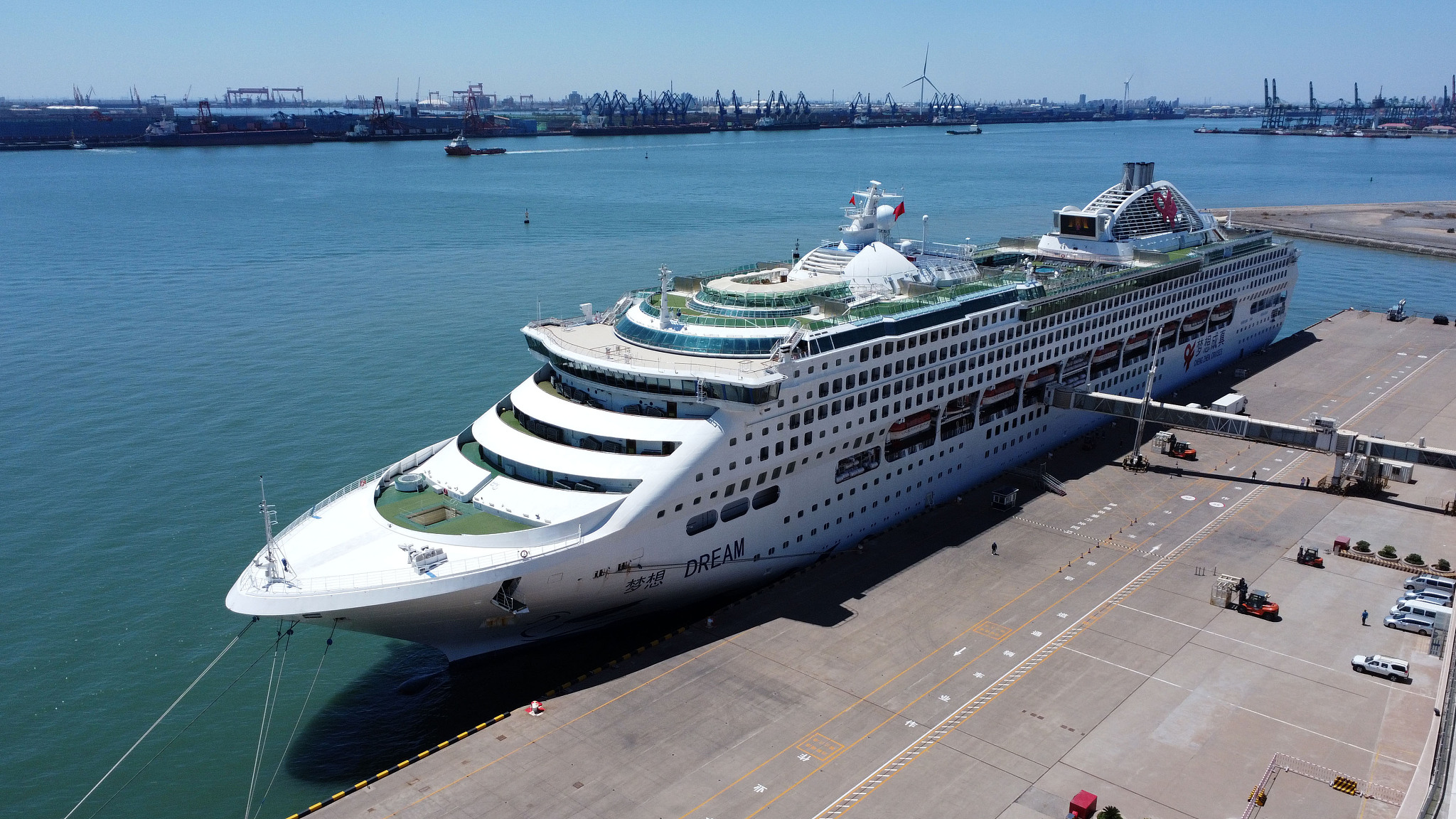 The Dream cruise ship docked at the Tianjin International Cruise Home Port, Tianjin, China, May 15, 2024. /CFP