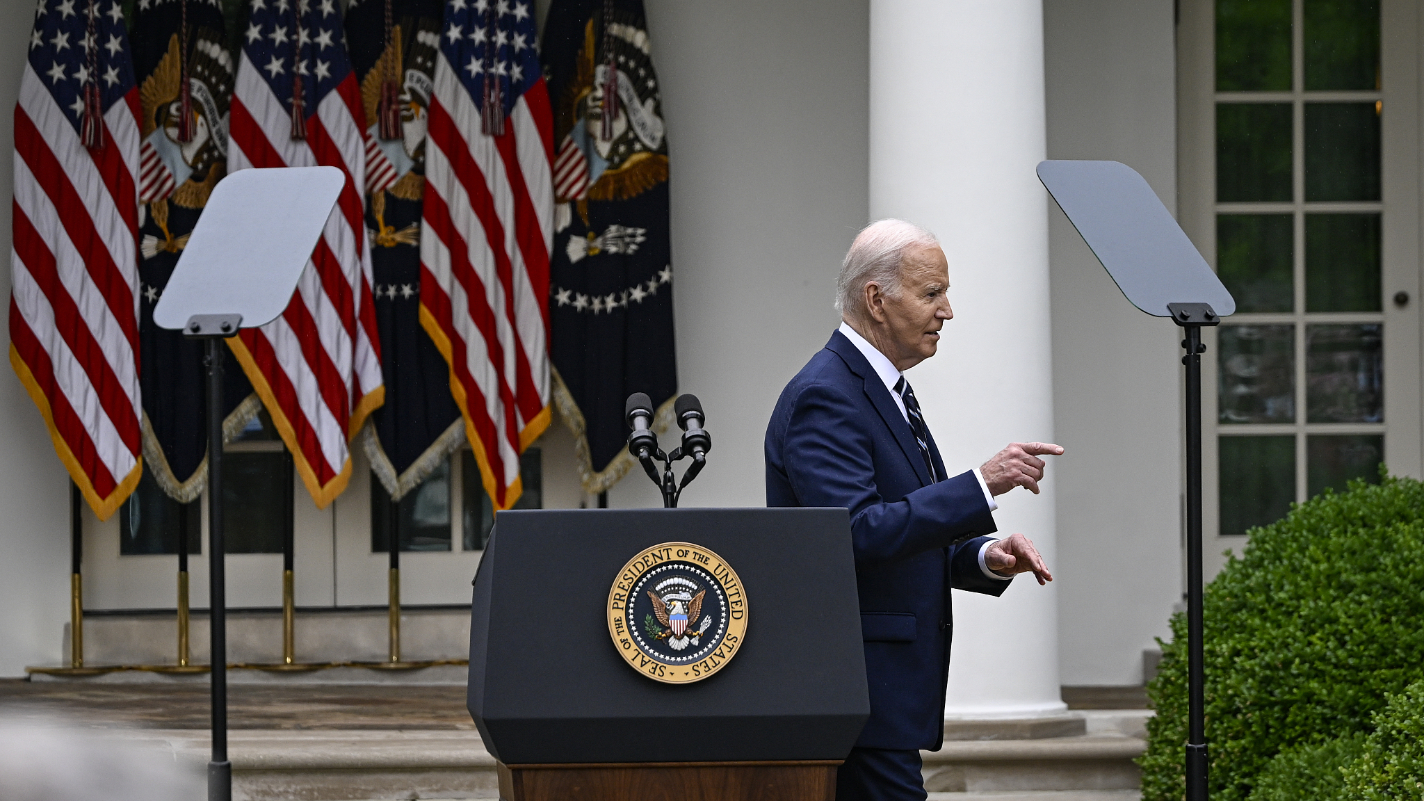 U.S. President Joe Biden delivers remarks in the Rose Garden at the White House in Washington D.C., United States, May 14, 2024. /CFP