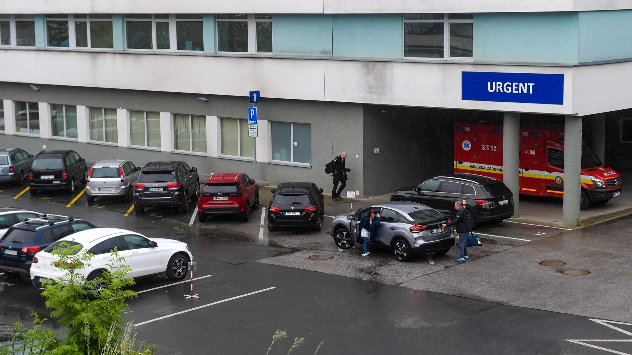 Picture taken on May 17, 2024 shows the hospital in Banska Bystrica, Slovakia where Slovak Prime Minister Robert Fico is being treated after he was shot 