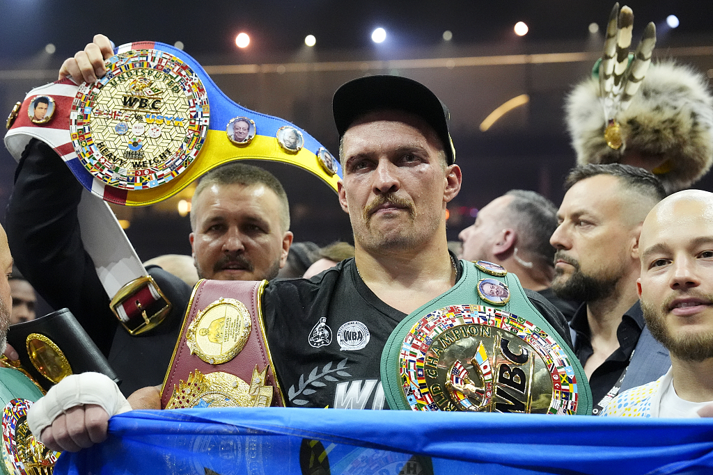 Oleksandr Usyk of Ukraine wins the World Boxing Council heavyweight belt after defeating Tyson Fury of Britain by split decision at Kingdom Arena in Riyadh, Saudi Arabia, May 18, 2024. /CFP