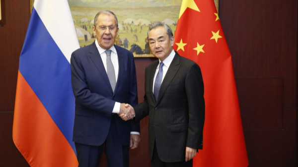 Chinese Foreign Minister Wang Yi (R) meets with Russian Foreign Minister Sergey Lavrov on the sidelines of the meeting of the SCO Council of Ministers of Foreign Affairs in Astana, Kazakhstan, May 20, 2024. /Chinese Foreign Ministry