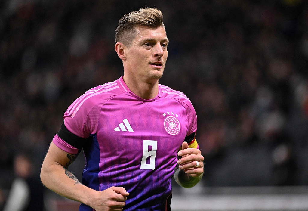 Toni Kroos of Germany looks on in the friendly against the Netherlands in in Frankfurt, Germany, March 26, 2024. /CFP