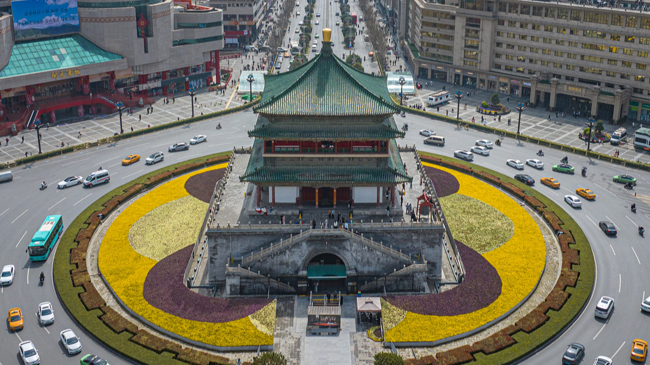 A view of the Bell Tower in Xi'an, northwest China's Shaanxi Province, March 19, 2024. /CFP