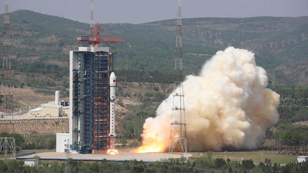 The Beijing-3C satellite constellation is launched from the Taiyuan Satellite Launch Center, north China's Shanxi Province, May 20, 2024. /CMG