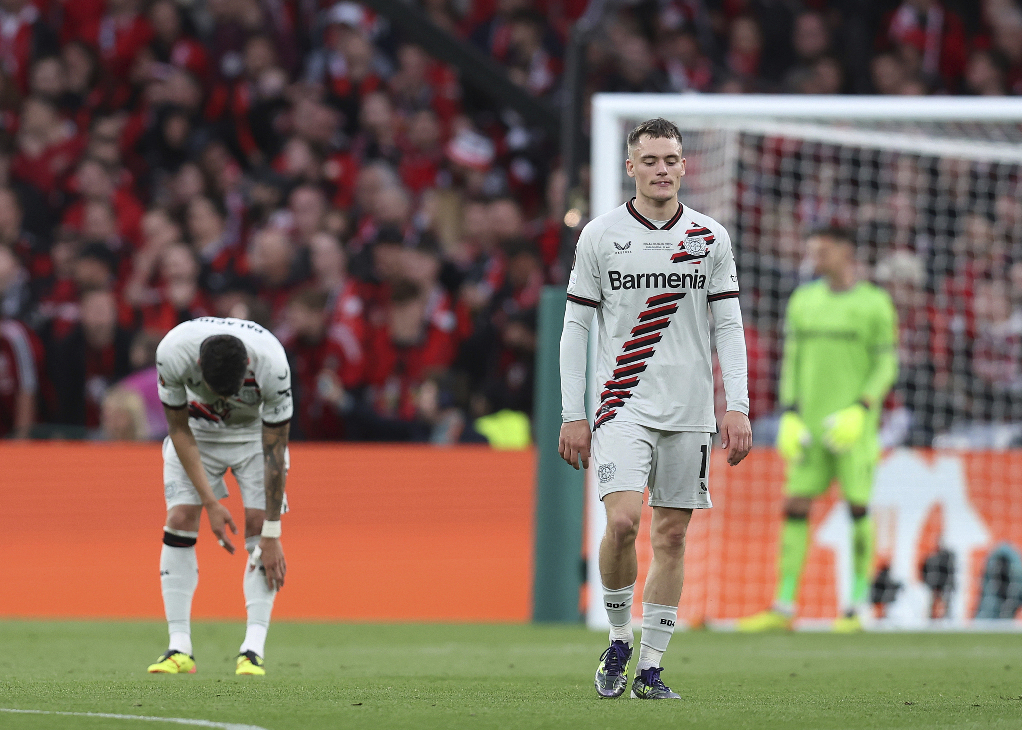 Florian Wirtz of Bayer Leverkusen dejected during the Europa League final at the Aviva Stadium in Dublin, Ireland, May 22, 2024. /CFP