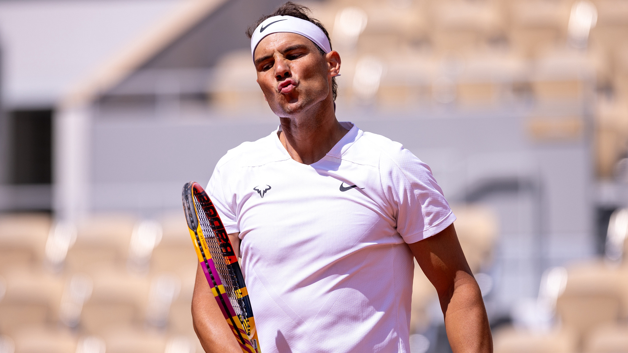 Rafael Nadal of Spain during practice at Roland Garros in Paris, France, May 23, 2024. /CFP