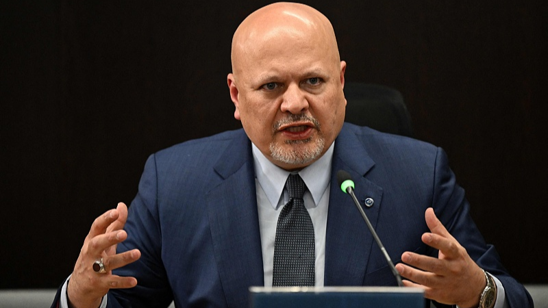 The International Criminal Court's Chief Prosecutor Karim Khan speaks during a press conference in Bogota, Colombia, June 6, 2023. /CFP