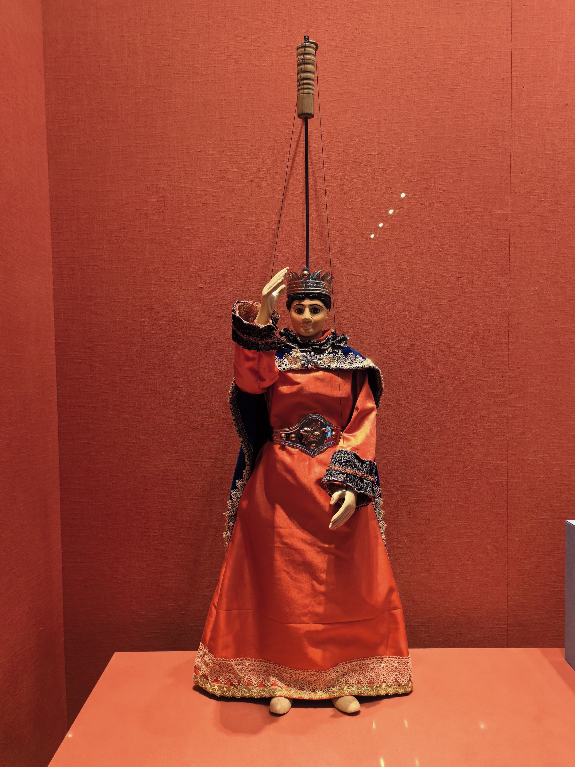 A traditional Sicilian marionette given by the Palazzo dei Normanni in 2019 is on display at the Central Gifts and Cultural Relics Management Center in Beijing, on May 23, 2024. /CGTN