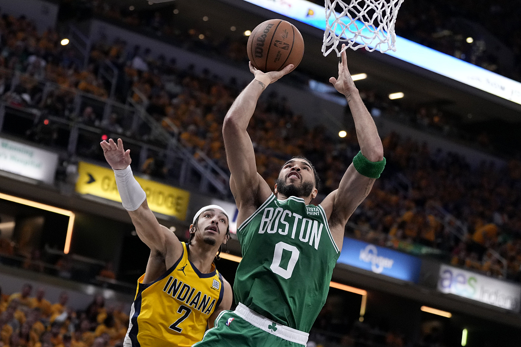 Jayson Tatum (#0) of the Boston Celtics in Game 3 of the NBA Eastern Conference Finals against the Indiana Pacers at Gainbridge Fieldhouse in Indianapolis, Indiana, May 25, 2024. /CFP
