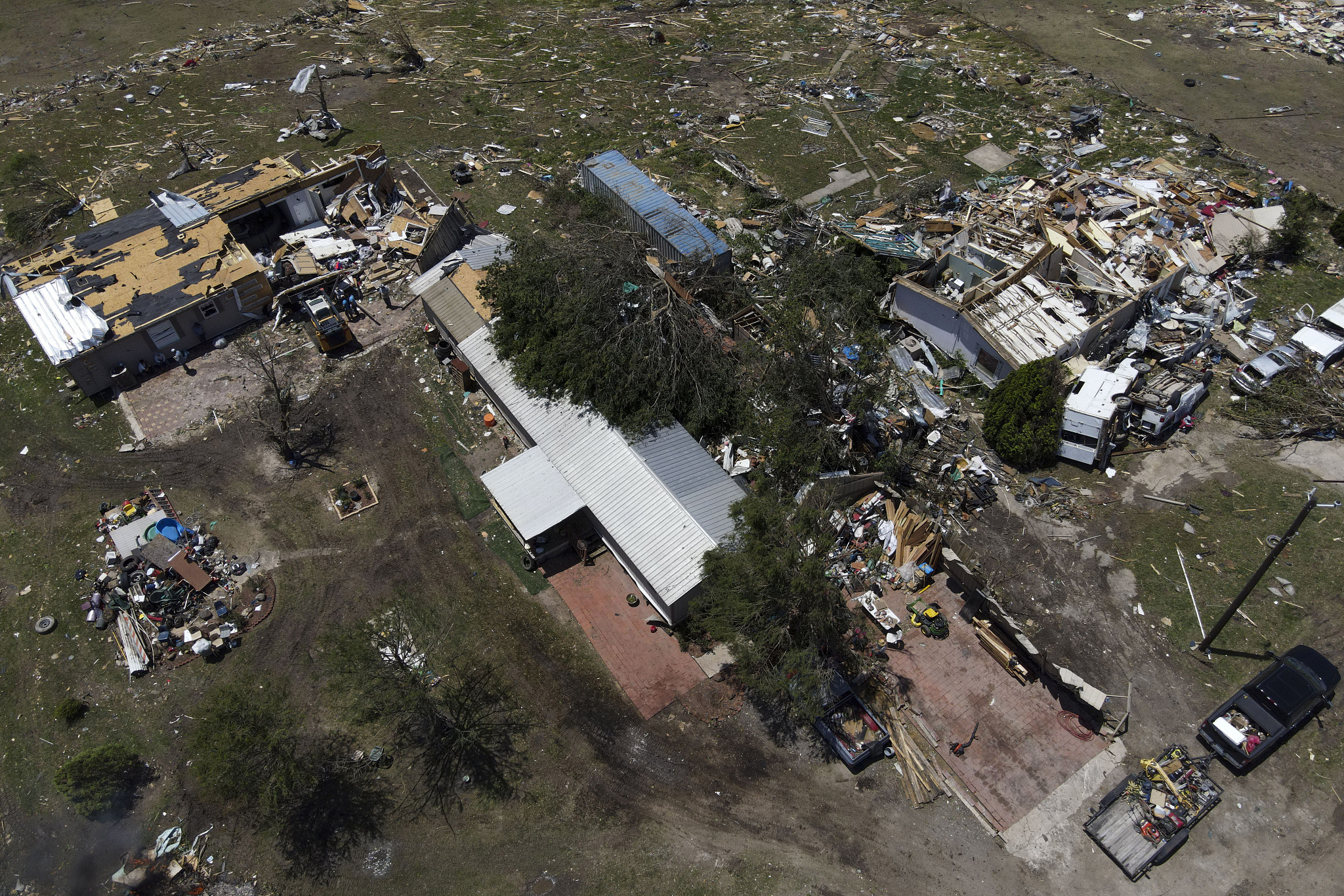 Destroyed homes are seen after a deadly tornado rolled through the central United States, Valley View, Texas, May 26, 2024. /CFP