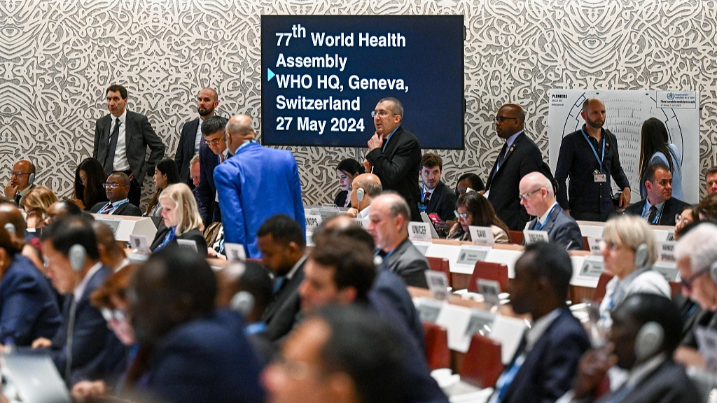 Delegates attend the opening day of the 77th World Health Assembly in Geneva, Switzerland, May 27, 2024. /CFP