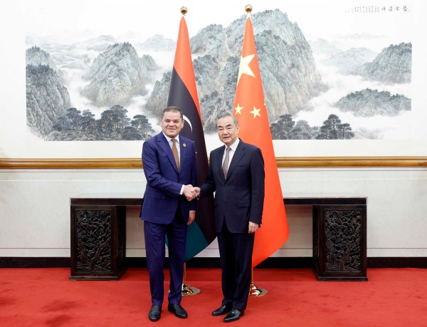 Member of the Political Bureau of the Communist Party of China Central Committee and Chinese Foreign Minister Wang Yi (R) meets with Prime Minister of the Libyan Government of National Unity and Foreign Minister Abdul Hamid Dbeibah in Beijing, China, May 29, 2024. /Chinese Foreign Ministry