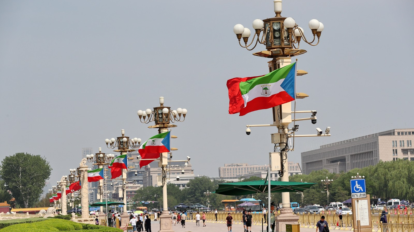 National flags of China and Equatorial Guinea are seen at Tiananmen Square in Beijing, China, May 28, 2024. /CFP