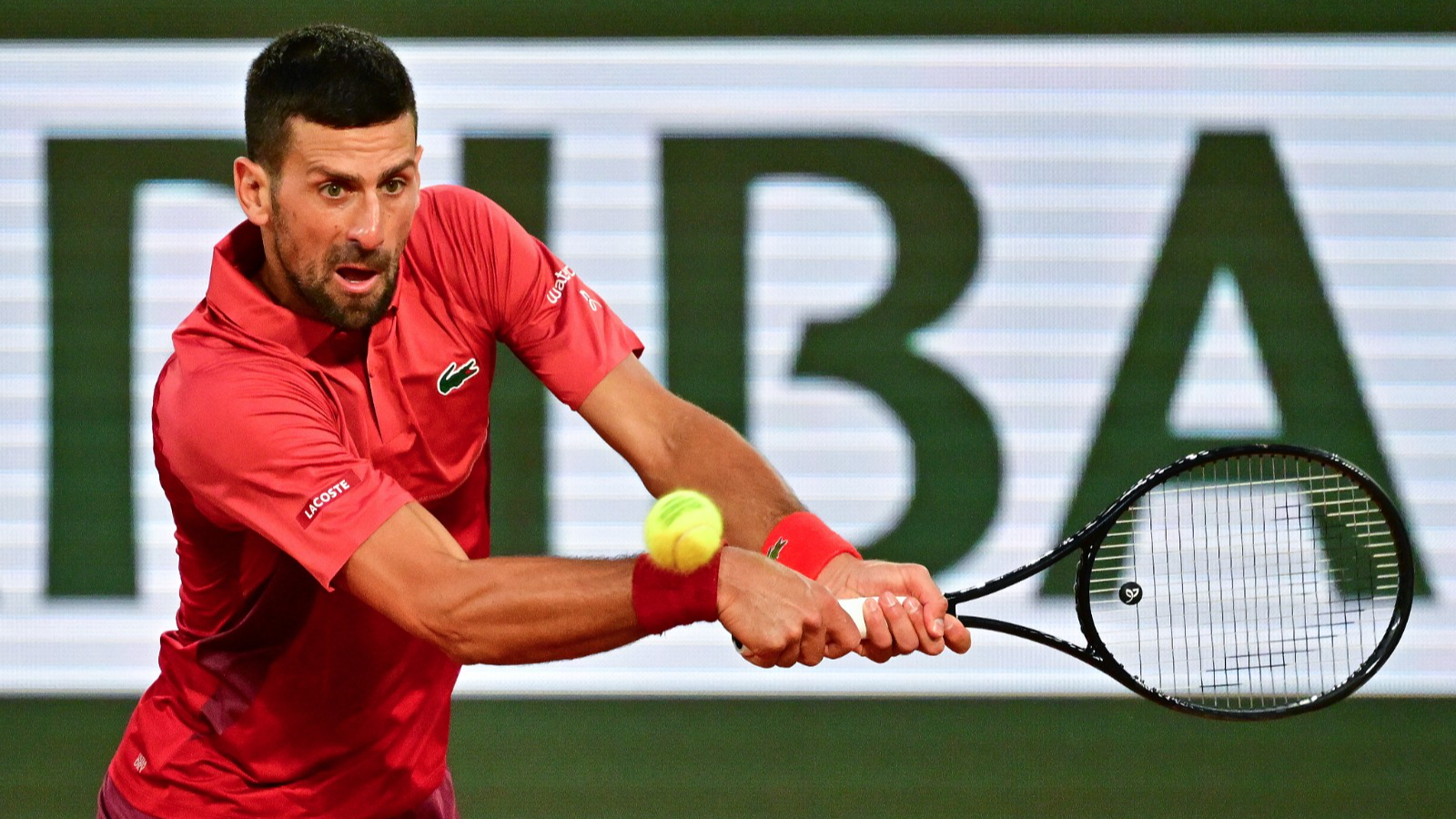 Novak Djokovic hits a return shot in the French Open men's singles first round in Paris, France, May 28, 2024. /CFP