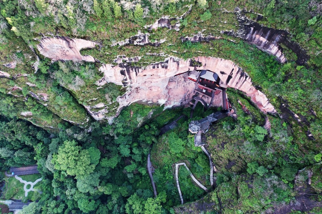 Ganlu Temple is seen from above in Taining County of Sanming, Fujian Province on May 28, 2024. /IC