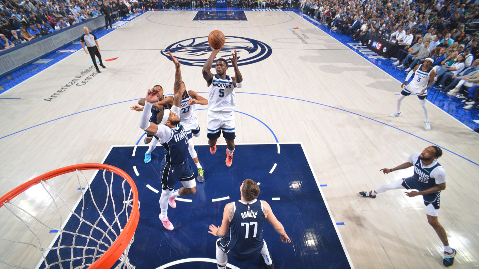 Players of Minnesota Timberwolves and Dallas Mavericks during Game 3 of the Western Conference Finals of the 2024 NBA Playoffs in Dallas, Texas, U.S., May 28, 2024. /CFP