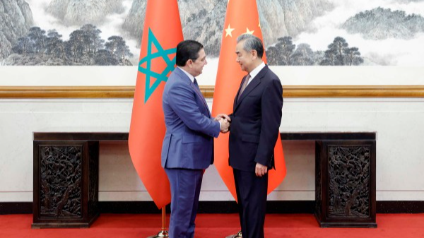 Chinese Foreign Minister Wang Yi (R), also a member of the Political Bureau of the CPC Central Committee, meets with Moroccan Foreign Minister Nasser Bourita in Beijing, China, May 29, 2024. /Chinese Foreign Ministry
