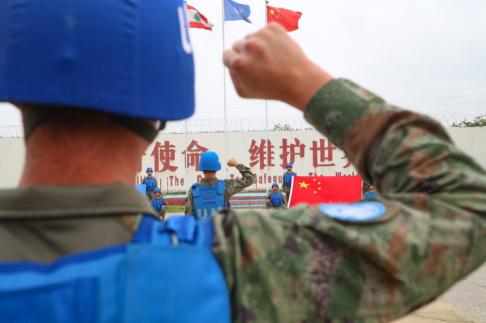 The 22nd batch of Chinese peacekeepers to Lebanon taking a vow, April 29, 2024. /CFP