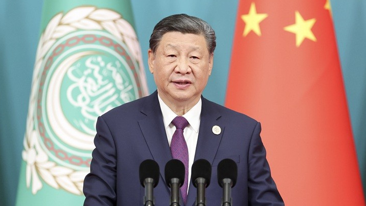 Chinese President Xi Jinping delivers a keynote speech at the opening ceremony of the 10th ministerial conference of the China-Arab States Cooperation Forum in Beijing, May 30, 2024. /Xinhua