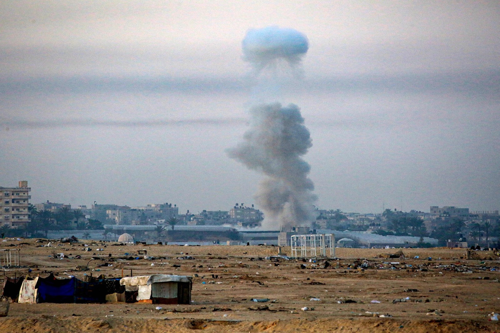 Smoke billows following Israeli bombardment in Rafah in southern Gaza, May 31, 2024. /CFP