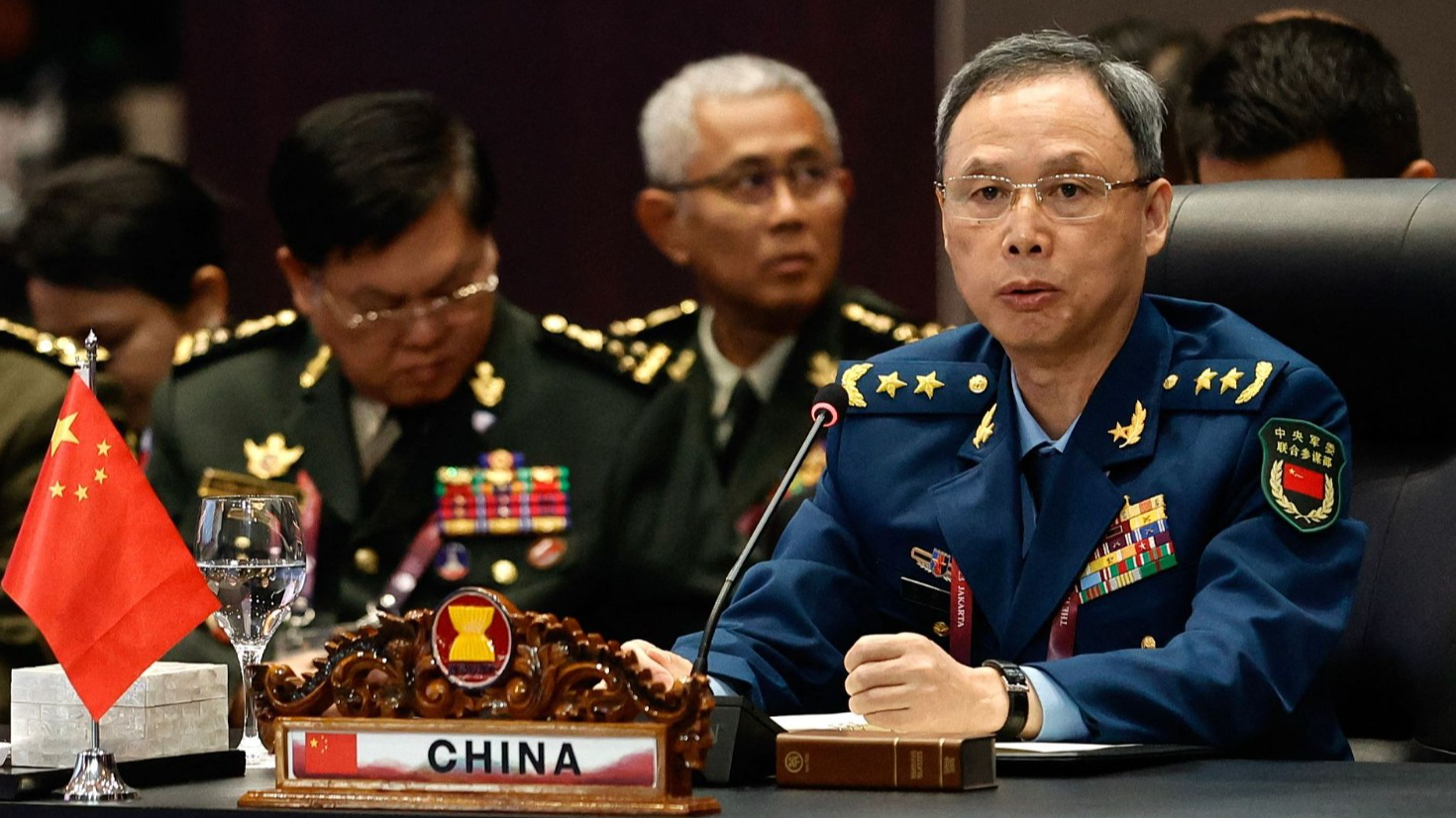 Lieutenant General Jing Jianfeng, deputy chief of staff of the Joint Staff Department of the Central Military Commission, attends the opening session of the 10th ASEAN Defense Ministers' Meeting Plus in Jakarta, Indonesia, November 16, 2023. /CFP