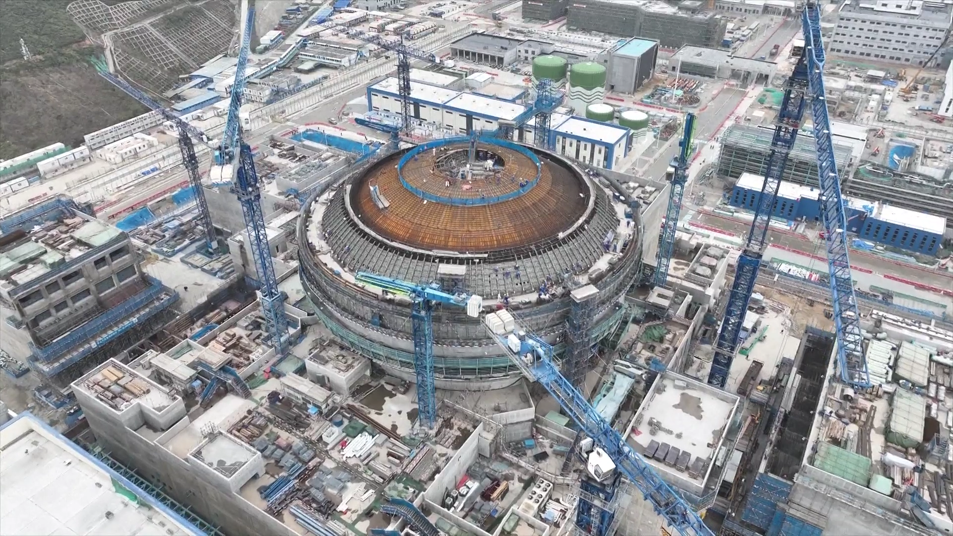 The Hualong-1 nuclear power unit is seen under construction at the Taipingling nuclear power plant, located in Huizhou City, south China's Guangdong Province. /CFP