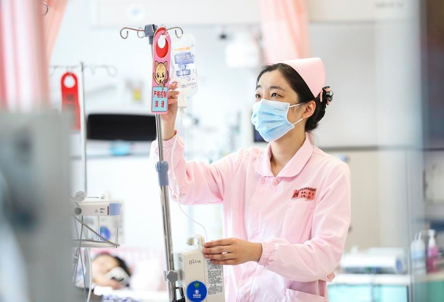A nurse works at a maternal and child health care hospital in Huai'an City, east China's Jiangsu Province, May 12, 2024. /Xinhua