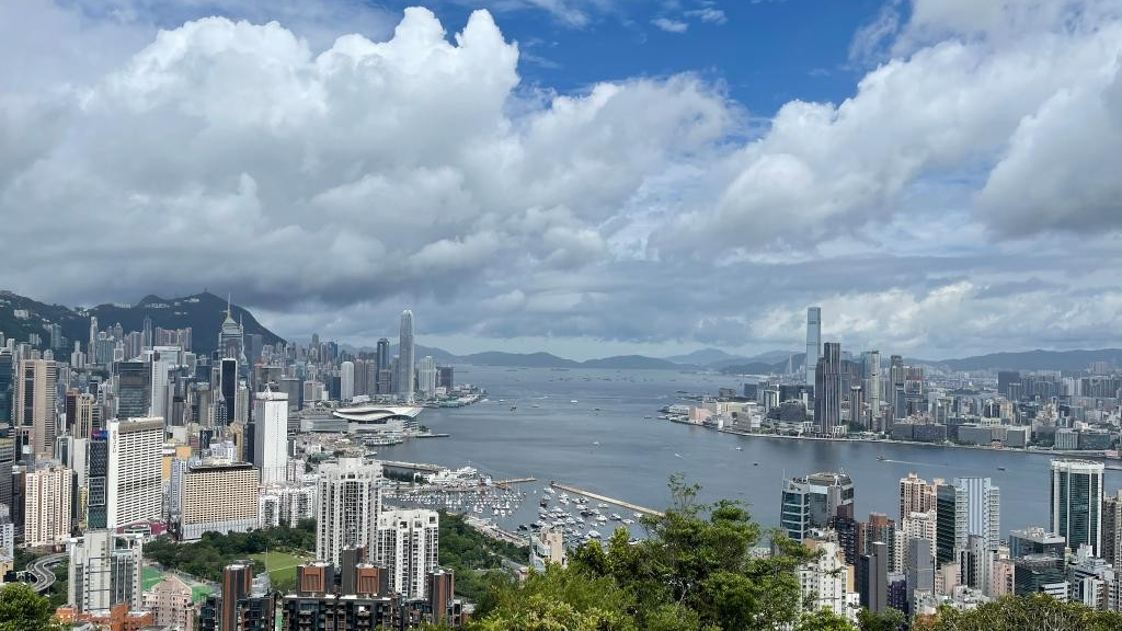 View of the Victoria Harbor in Hong Kong, south China, June 22, 2022. /Xinhua