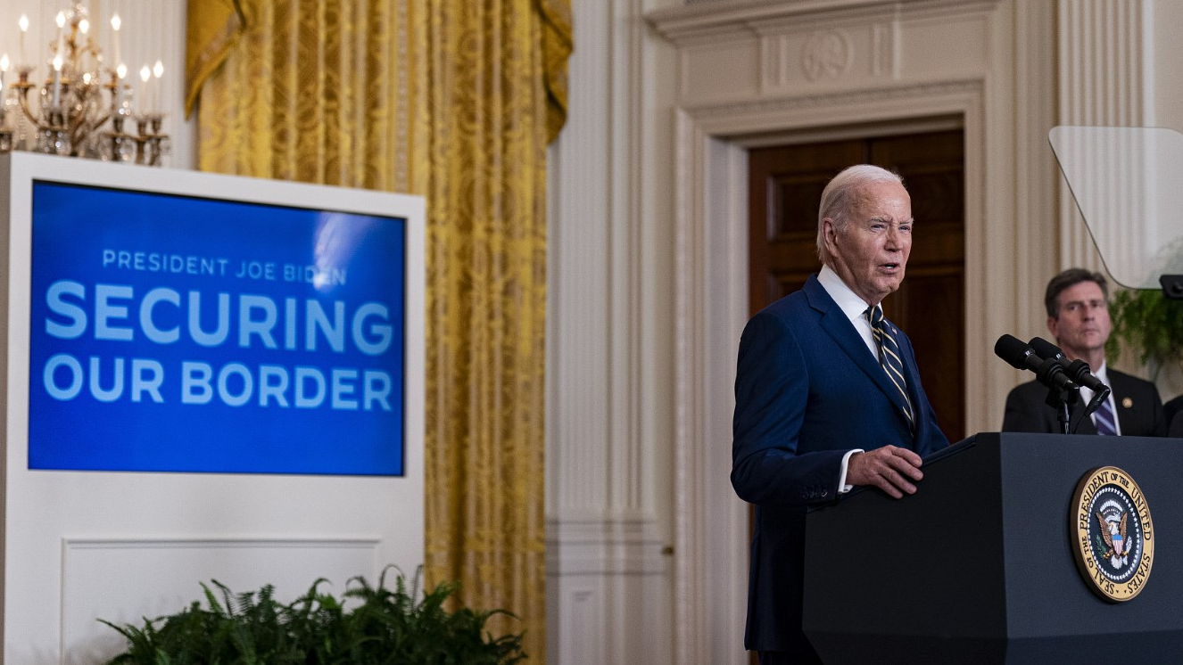 U.S. President Joe Biden speaks on the signing of the executive order that will temporarily shut down asylum requests in the East Room of the White House in Washington, D.C., June 4, 2024. /CFP