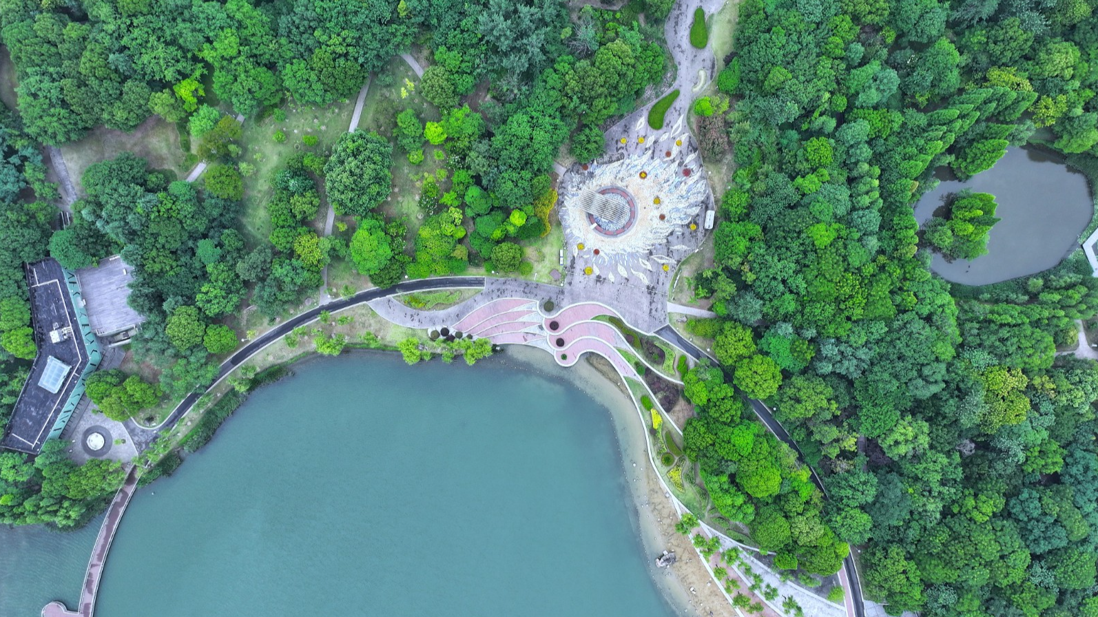 An aerial view of Jiyang Lake Ecological Park in Zhangjiagang, Jiangsu Province, China, June 5, 2024. /CFP