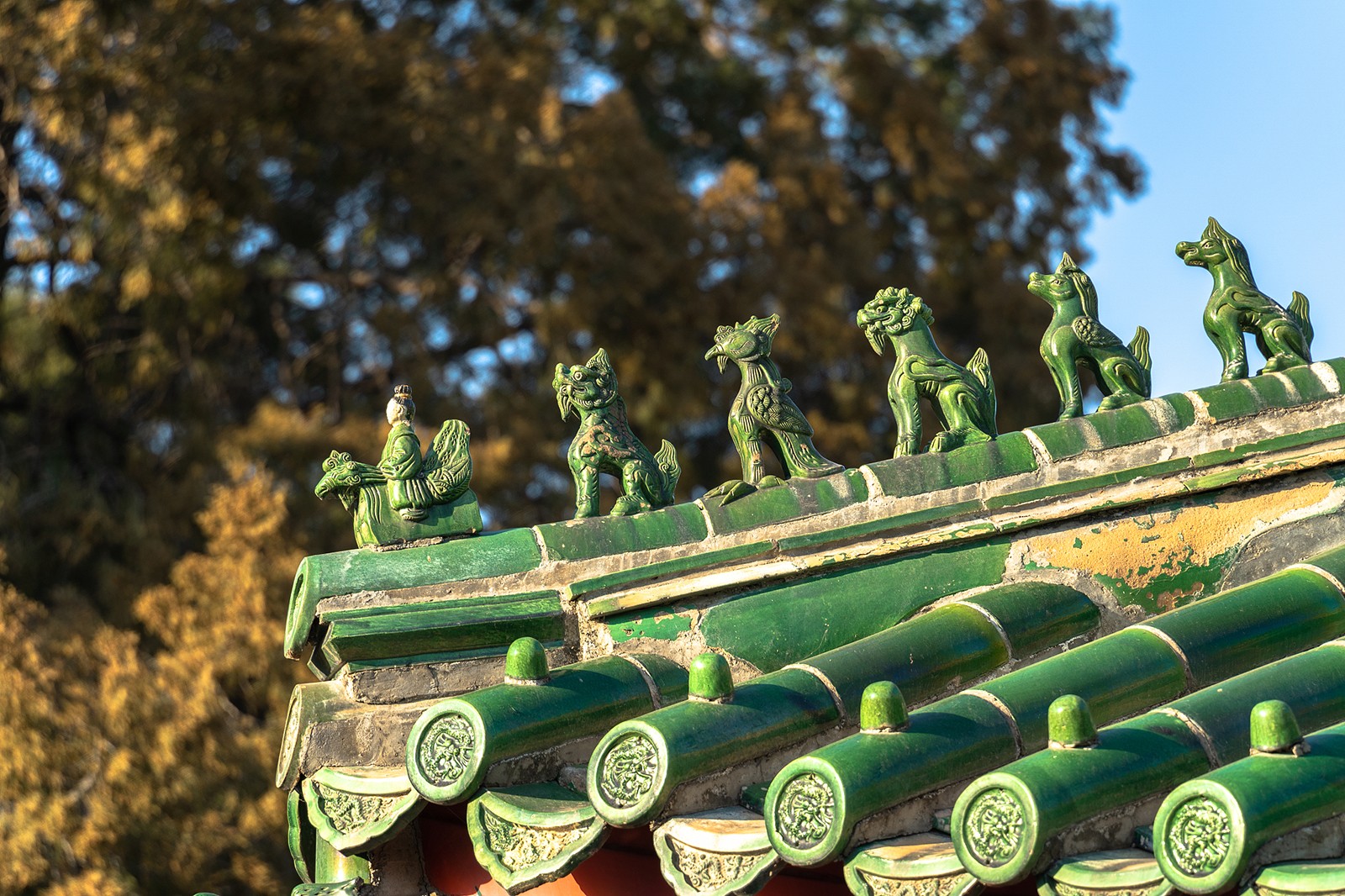 Green glazed roofs are found on certain structures within the Temple of Heaven complex in Beijing. /CFP