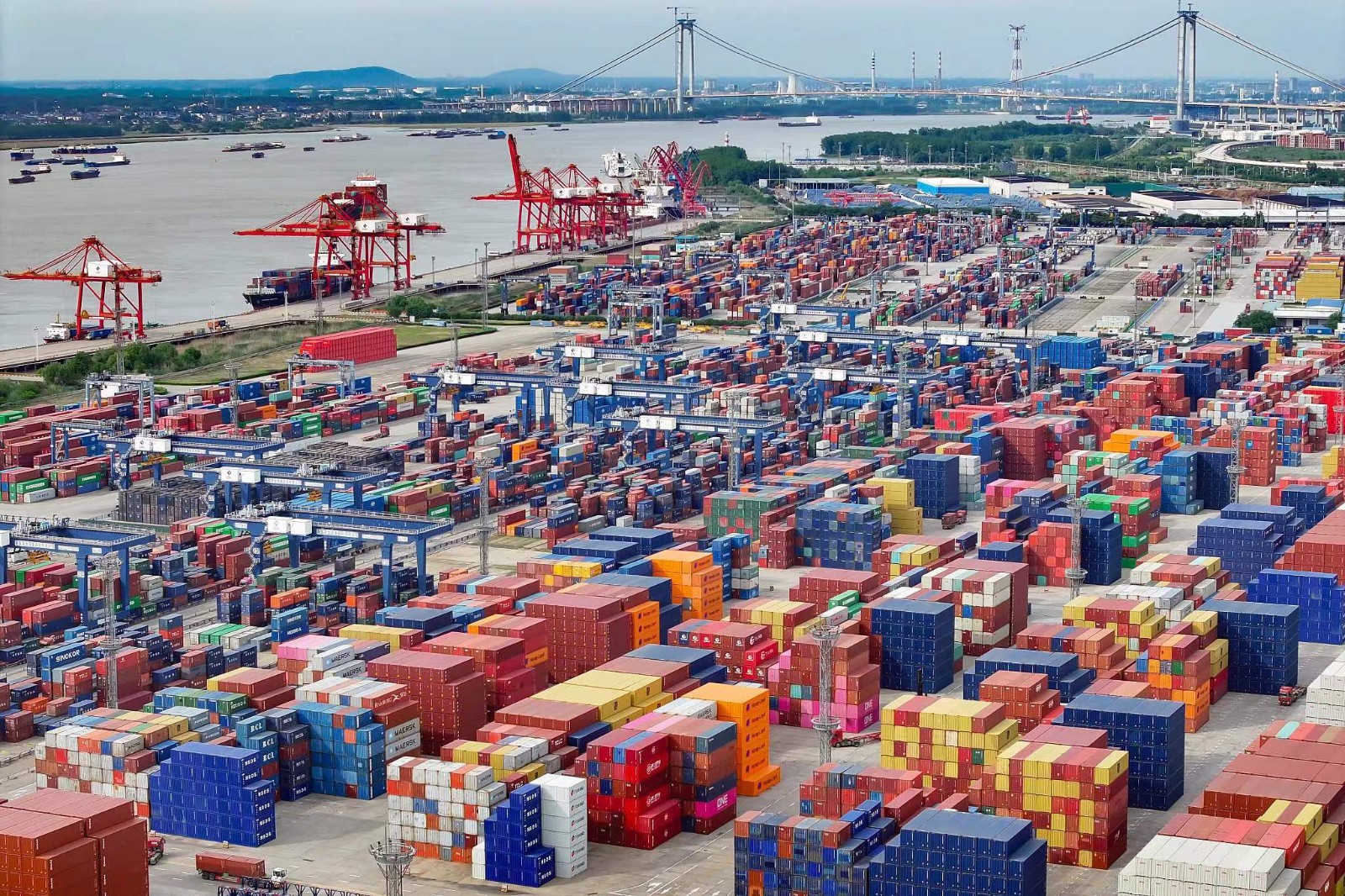 An aerial view of Longtan Port's import-export container terminal, Nanjing, Jiangsu Province, China, May 9, 2024. /CFP 