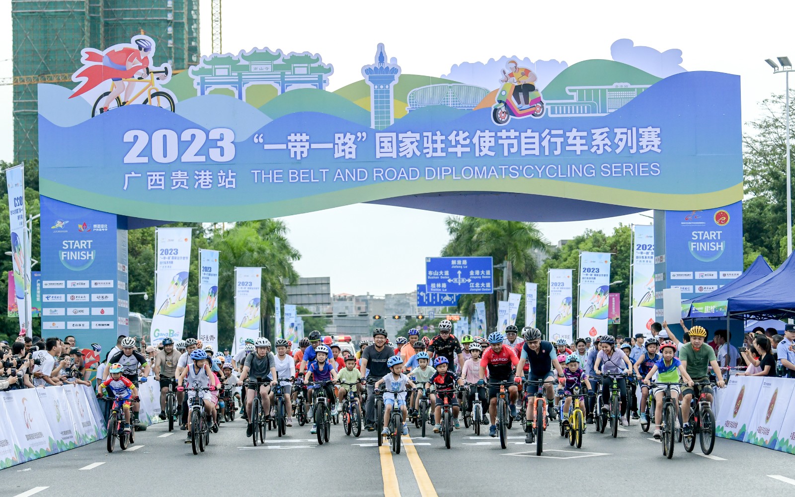 A file photo of the 2023 Belt and Road Diplomats' Cycling Series. /Photo provided to CGTN